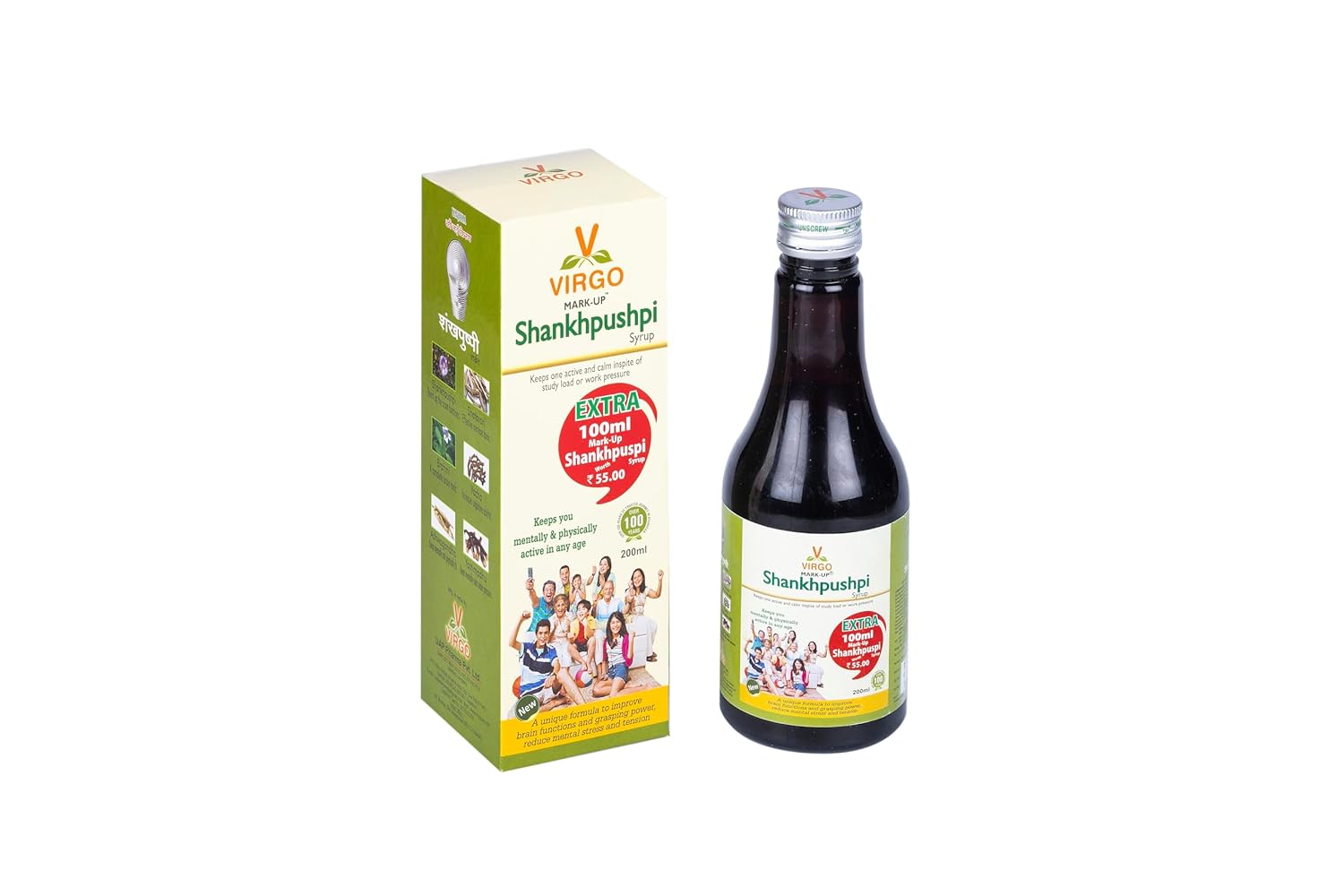 Virgo Uap Pharma Ayurvedic Proprietary Medicine Mark-Up Shankhpushpi Syrup 200 Ml