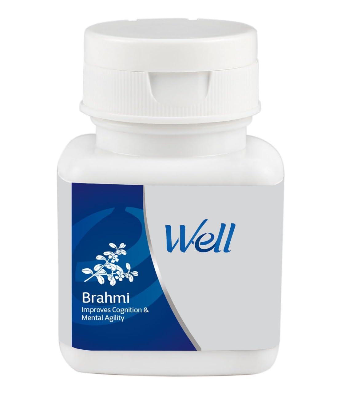 Well Brahmi Tablets – 60N | Supports Memory, Focus & Mental Clarity | Natural Cognitive Enhancer for Brain Health & Stress Relief | Ayurvedic Nootropic Supplement