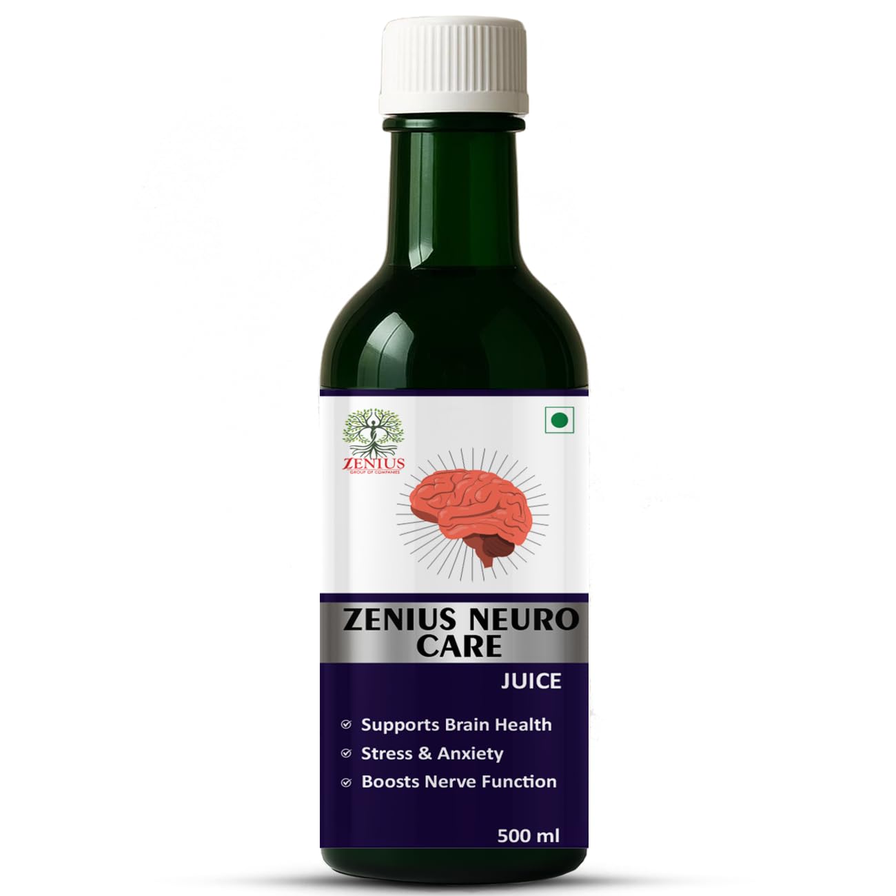 Zenius Ayurvedic Brain Health Juice, 500ml, Supports Nerve Function and Stress Management