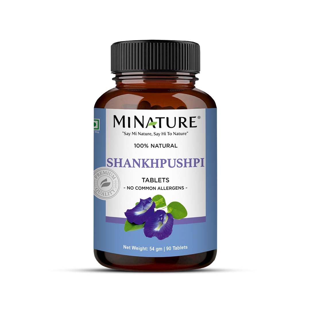 mi nature Shankhpushpi Tablet (Convolvulus pluricaulis) | Herbal & Plant Based| Free from chemical & Preservative| Gluten Free Non-GMO |90 Tablet, 45 Days Supply 1000mg